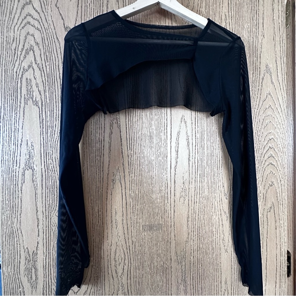 Black sheer/mesh cropped bolero